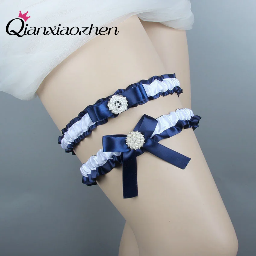Qianxiaozhen 2 шт./компл. галстук бабочка кружевные ножки Свадебные Подвязки аксессуары