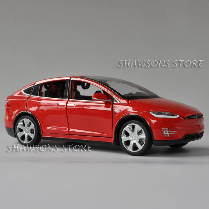1:32 литьевая модель автомобиля игрушки Tesla Model X 90D Pulll Реплика со звуком и