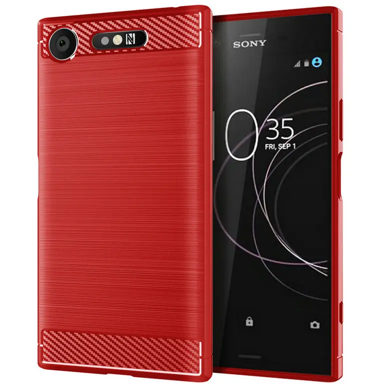 Для sony Xperia XZ1 чехол Силиконовый прочный армированный из углеродного волокна