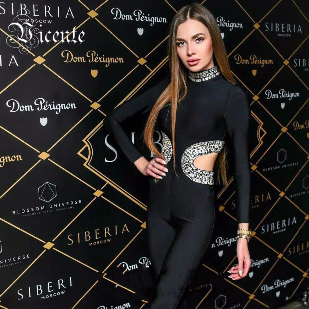 Хит продаж новый роскошный женский комбинезон с бисером высокого качества
