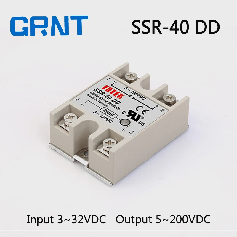 Фото SSR-40DD Однофазное твердотельное реле постоянного тока в SSR вход 3 ~ 32 В выход 5 200 SSR-40DD Однофазное твердотельное реле постоянного тока в SSR вход 3 ~ 32 В выход 5 200