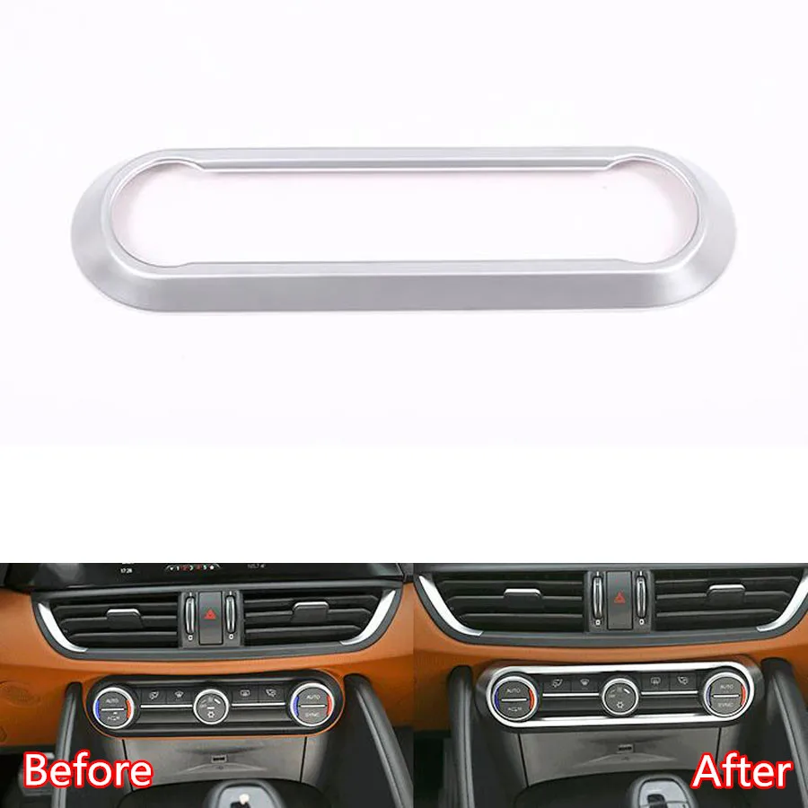 

Car Central Console Air Conditioner Adjust Button Switch Panel Frame Trim Styling For Alfa Romeo Giulia 2017 Chrome ABS