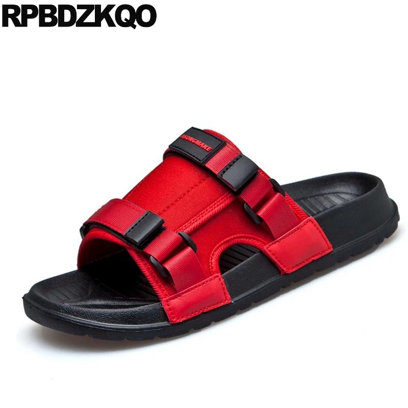 Size 46 Large Italian Slippers Plus Mens Mesh Shoes Slides 2021 Open Toe Big Red Black Designer Outdoor Sandals Beach Summer | Обувь