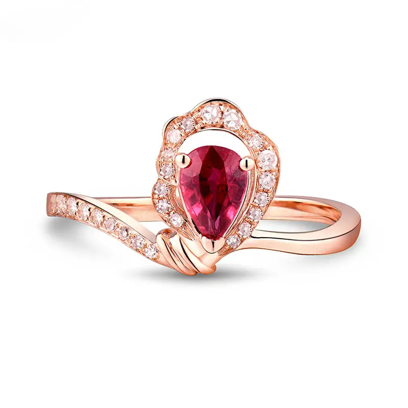 Женское кольцо с натуральным Рубином LOVERJEWELRY обручальное из розового золота 18