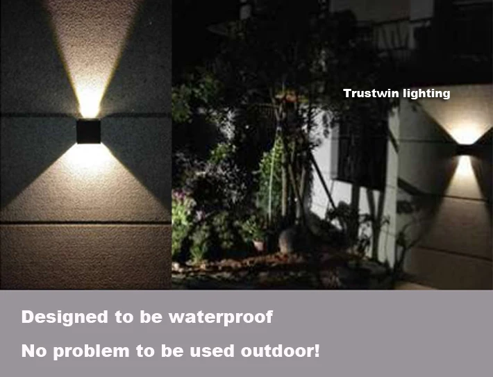 Светодиодный настенный светильник 4 шт. IP65 белый черный стиль отеля современный