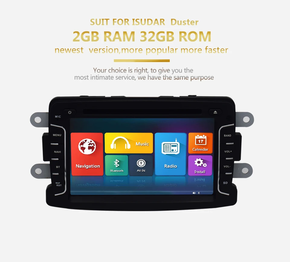 Автомобильный радиоприемник киринави " HD сенсорный дисплей DVD для ISUDAR Duster 2013 Android 6,0 для автомобиля, DVD аудио gps навигация Мультимедиа