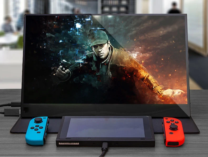 Игровой монитор HDR10 с узкой рамкой портативный сенсорный 15 6 дюйма 4K для PS4 XBOX NS