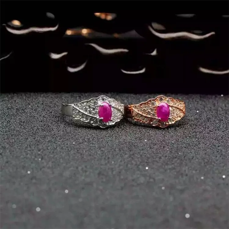 

KJJEAXCMY fine jewelry 925 pure silver inlaid with natural ruby lady's personalized ring jewelry simple and small new jewelry