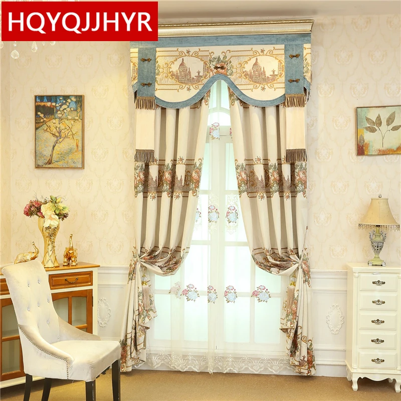 Европейские Элегантные высококачественные жаккардовые занавески с полным
