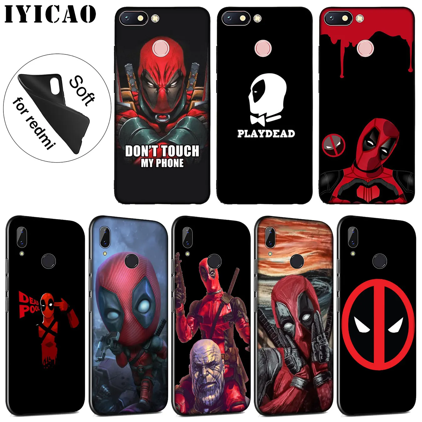 IYICAO Deadpool Movie Marvel Soft Silicone Phone Case for Xiaomi Redmi K30 K20 8A 7A 6A 5A S2 GO Note 8 8T 7 5 6 Pro Cover |