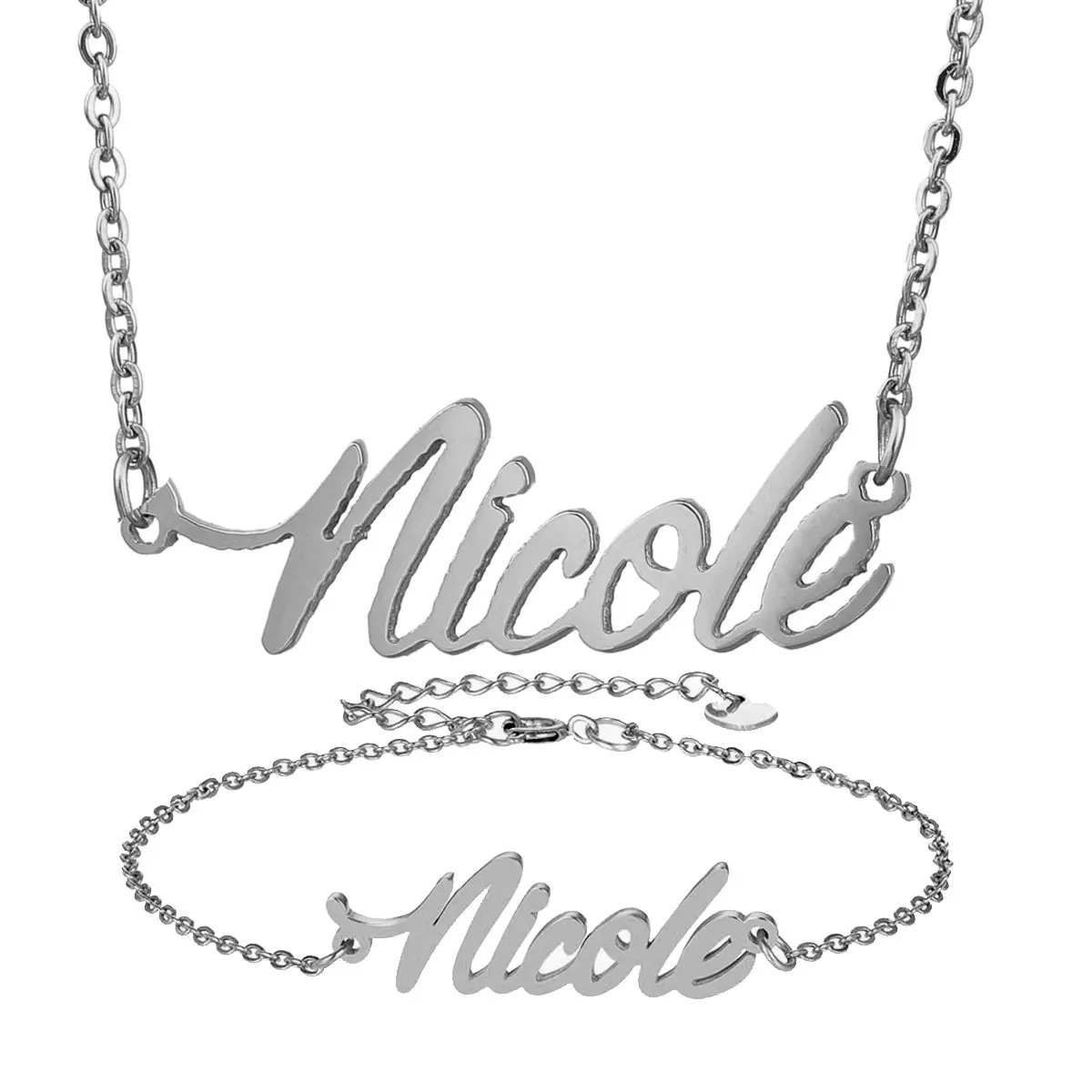 Модный браслет из нержавеющей стали с надписью &quotNicole&quot Золотое колье ожерелье подвеска именная табличка