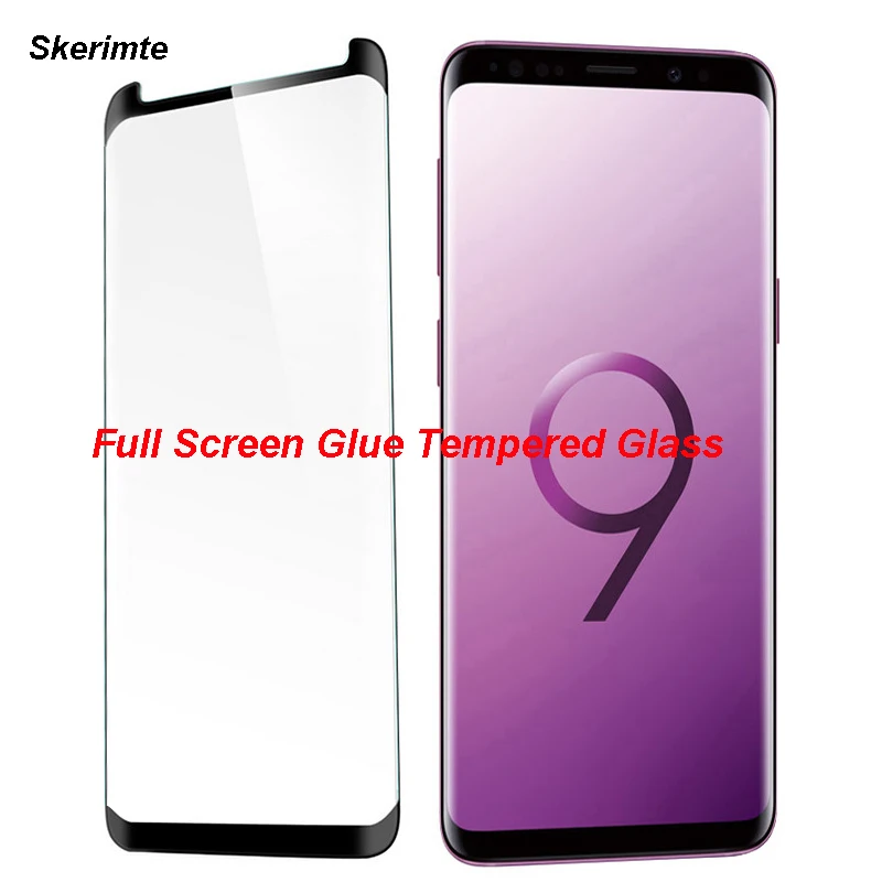 Skerimte 3D изогнутое полное клейкое стекло для SAMSUNG S9 полная клейкая Защитная пленка