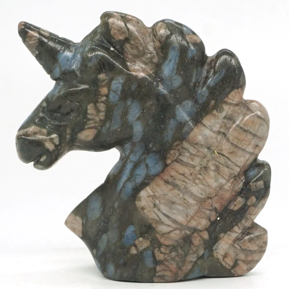 Голова Единорога искусственные натуральные тиаксы лланит голубой опал