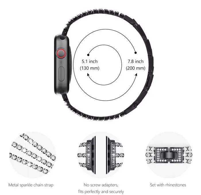 Браслет для наручных часов Apple Watch, версии 40 мм, 38 мм, 42 мм, 44 мм ремешок с бриллиантами металлический ремешок для наручных часов iWatch серии 5/4/3/2/1 ремешок на запястье