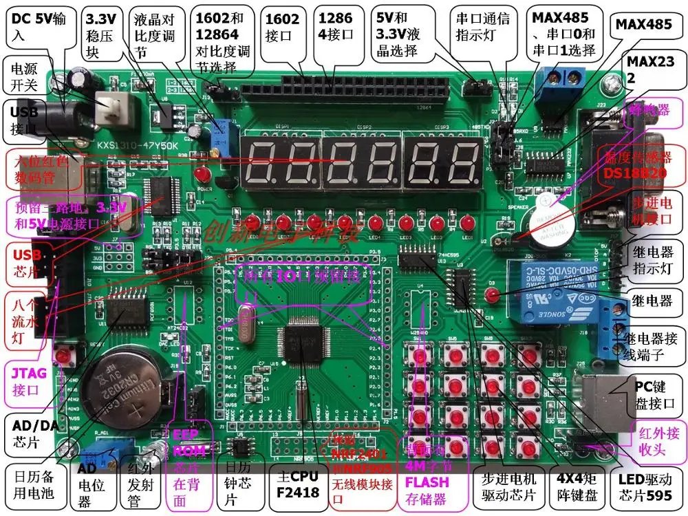 

Для MSP430 F2418 совместимая с MSP430 F2618 плата разработки Экспериментальная плата загрузка USB