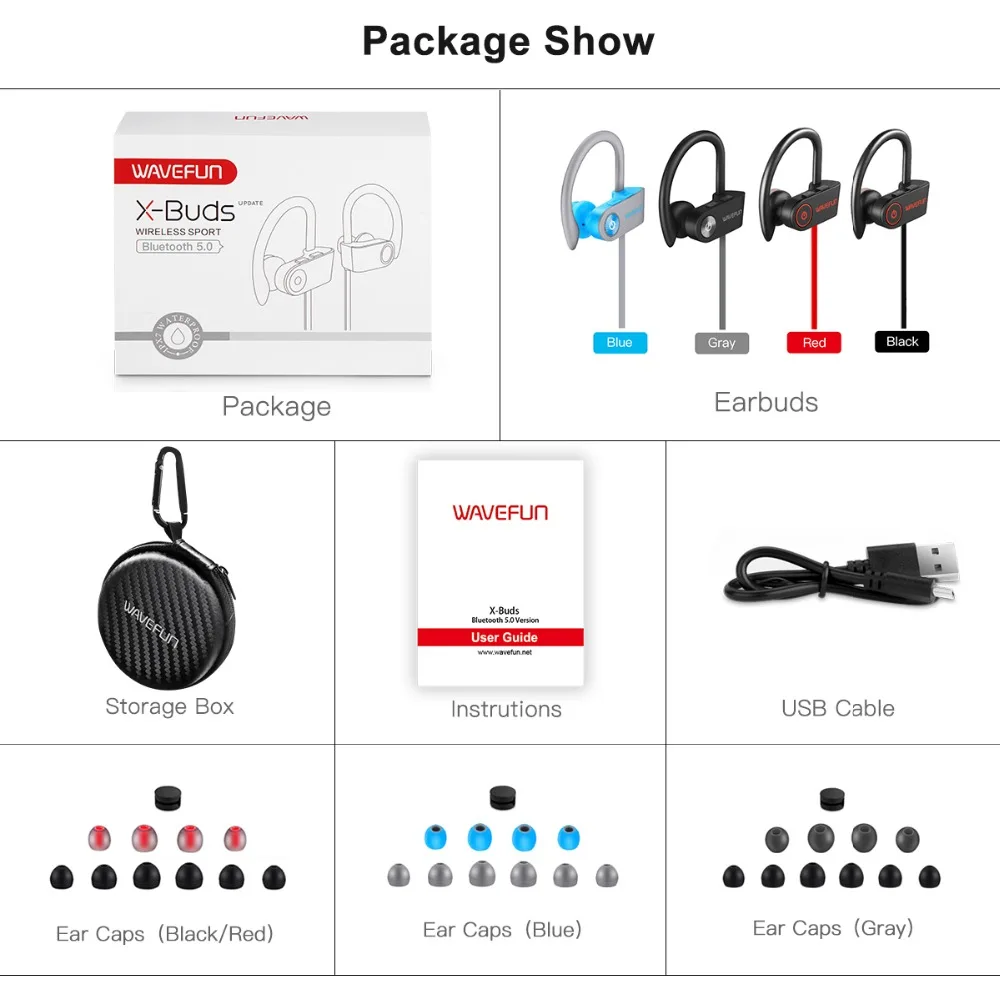 Wavefun X Buds бас Bluetooth наушник с зацепкой на ухо спортивные наушники микрофоном для