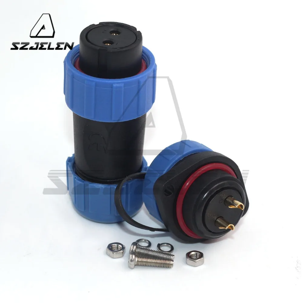 SP21 2pinWaterproof Panel Mount Циркулярный авиационный Кабельный соединитель IP67 30A |