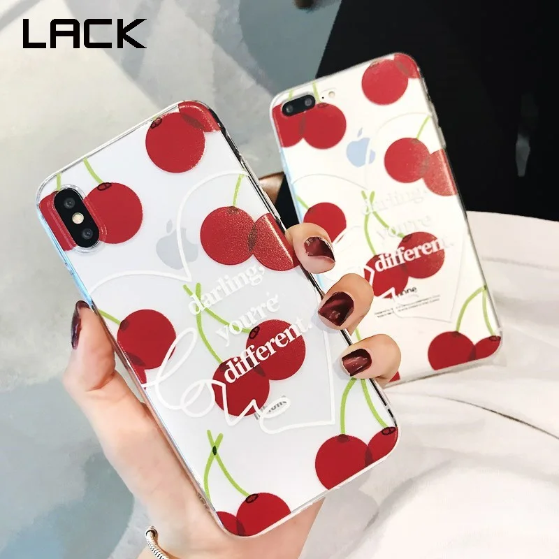 Красивый чехол для телефона с изображением фруктов и вишни iphone X 6 S 7 8 Plus милое