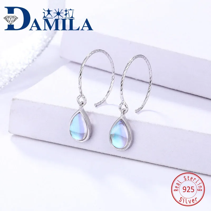 

Fashion waterdrop hook earrings 100% 925 sterling silver overall Fresh waterlet dangle earring for women S925 silver