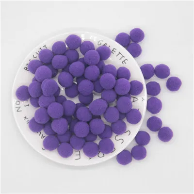 32dark purple 10/15/20/25 мм Мини пышная Нижняя Pom Poms помпонами ручной работы для детей игрушки свадебный Декор Сделай Сам швейного Ремесла поставок 100 шт - Цвет: 32dark purple