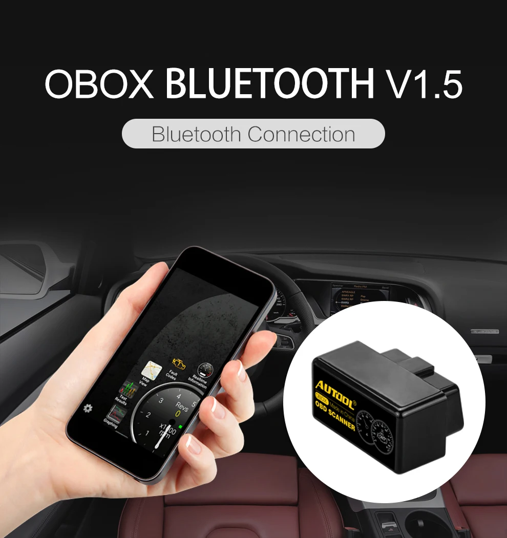 AUTOOL elm327 V1.5 wifi Bluetooth Авто OBD 2 II Eml327 Obd Автомобильный сканер для автомобильного считывателя кодов Pic18f25k80 диагностические инструменты