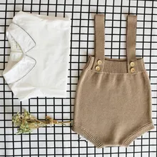 New 2022 Baby Knitting Rompers Cute Overalls Newborn Baby Boys Clothes Infantil Baby Girl Boy Sleeveless Romper Jumpsuit 0-24M