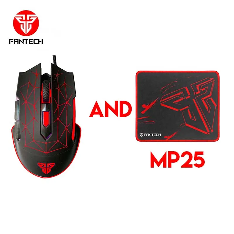 X7 AND MP25 FANTECH X7 игровая мышь и коврик для мыши Регулируемый 4800 dpi 6 кнопок RGB необходимый эргономичный коврик для мыши нескользящий коврик для мыши геймер - Цвет: X7 AND MP25