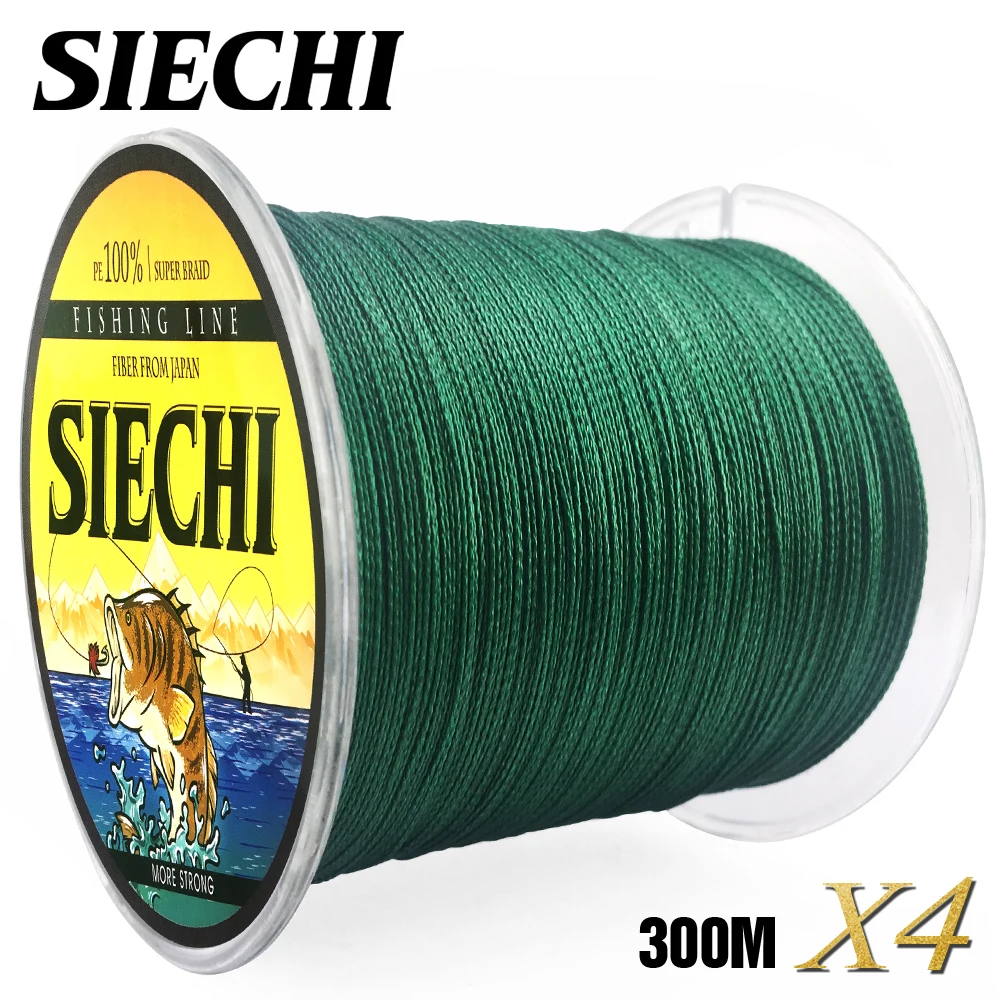 SIECHI 4 плетеная многонитевая рыболовная леска пряди 300 м для озера Multi 12LB