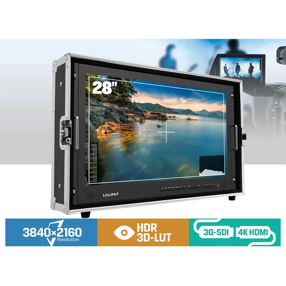 LILLIPUT BM280 4KS Новый 28 &quot3840x2160 4x4K HDMI 3G SDI In &amp Out трансляционный режиссерский монитор с