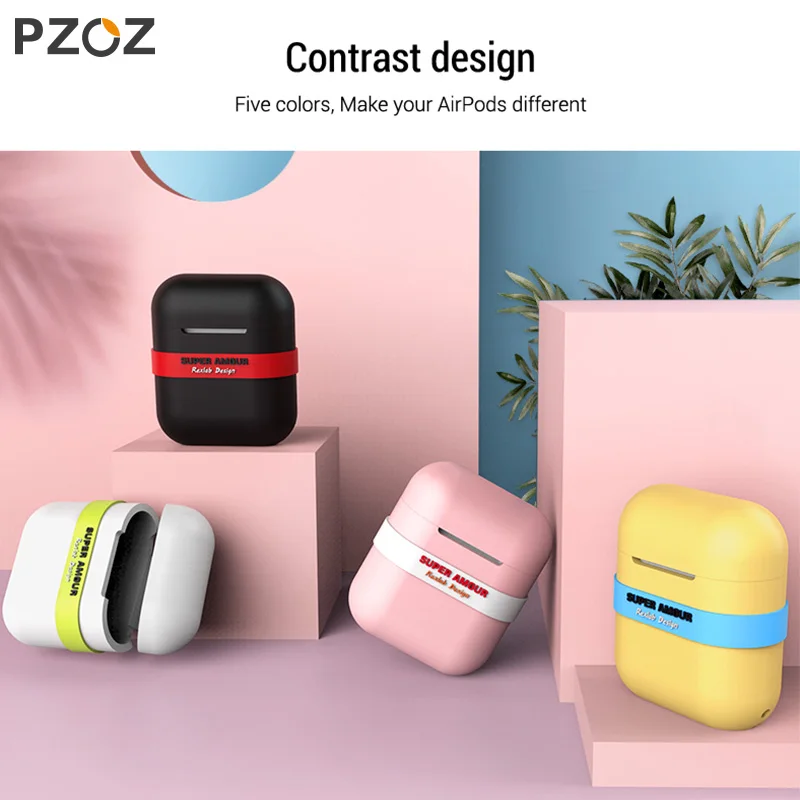 PZOZ чехол для Airpods Bluetooth беспроводные наушники защитный Apple Air Pods наушников
