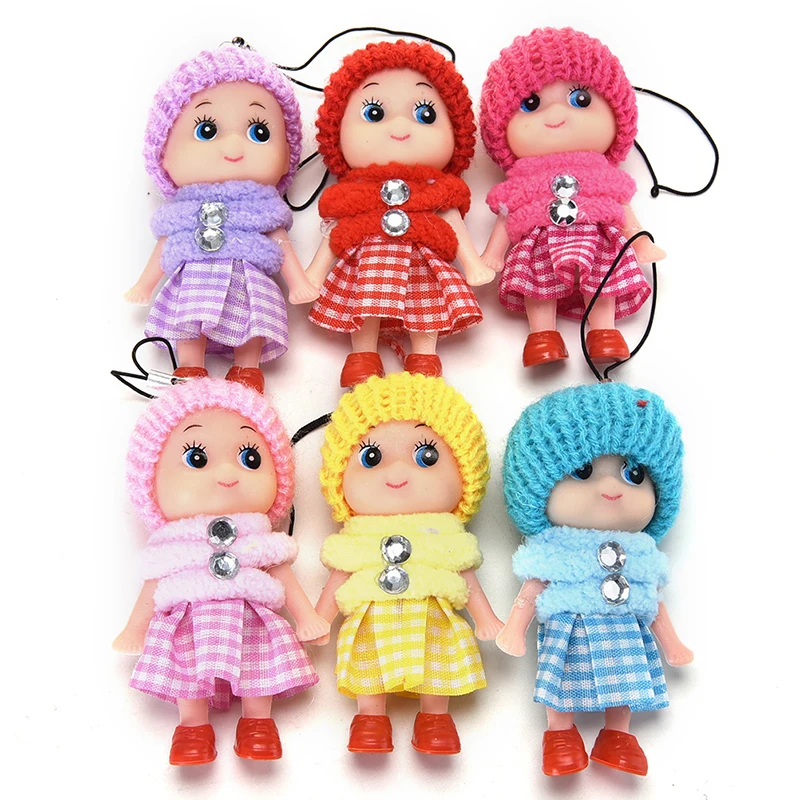 

Soft Baby Stuffed Toy keyring Cute PVC Toy Kid Plush Dolls keychain Mini Plush Animals key chain baby For girls women Funny Gift