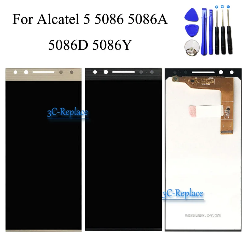 Черный/золото 5 7 дюймов для Alcatel Работает с любым оператором 5086 5086A 5086D 5086Y ЖК