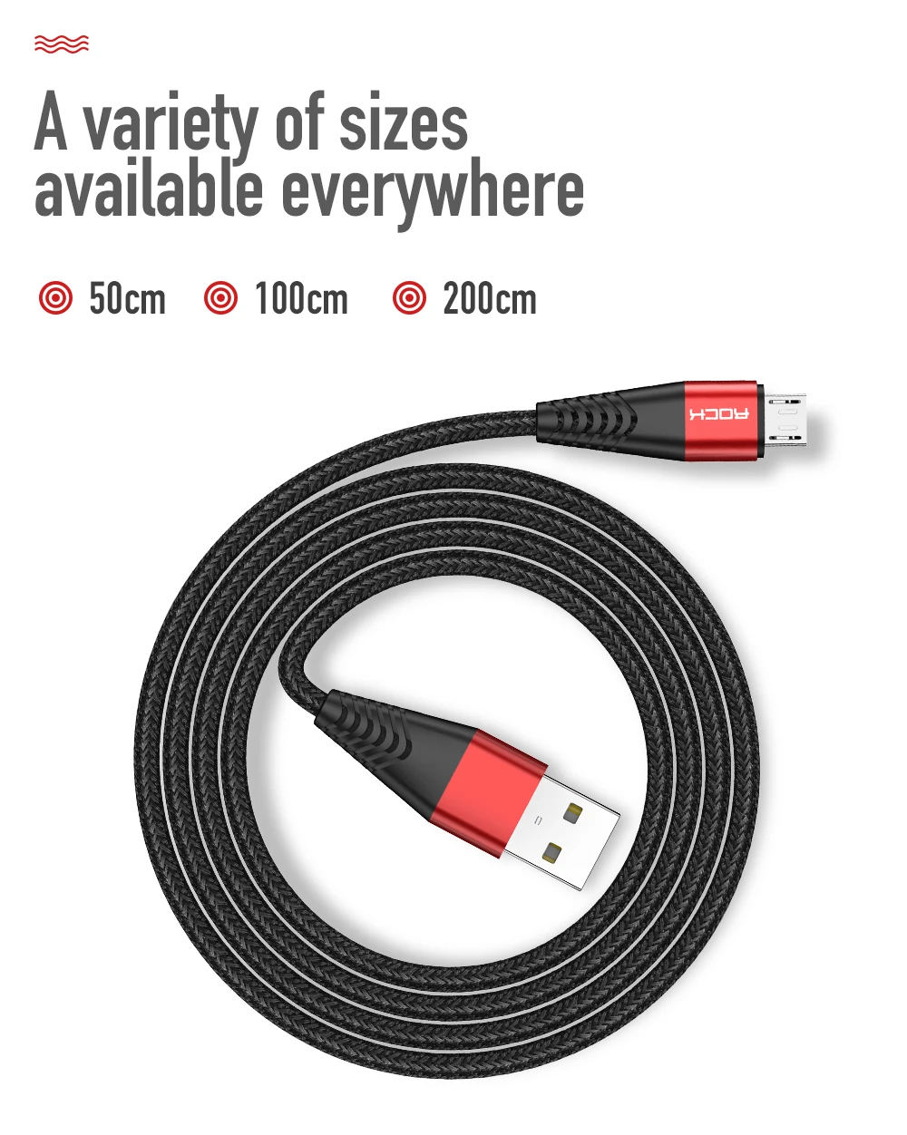 ROCK Micro USB кабель для Xiaomi Redmi 4X Note 4 5 для Samsung Hi-tension передачи данных Кабо зарядный кабель