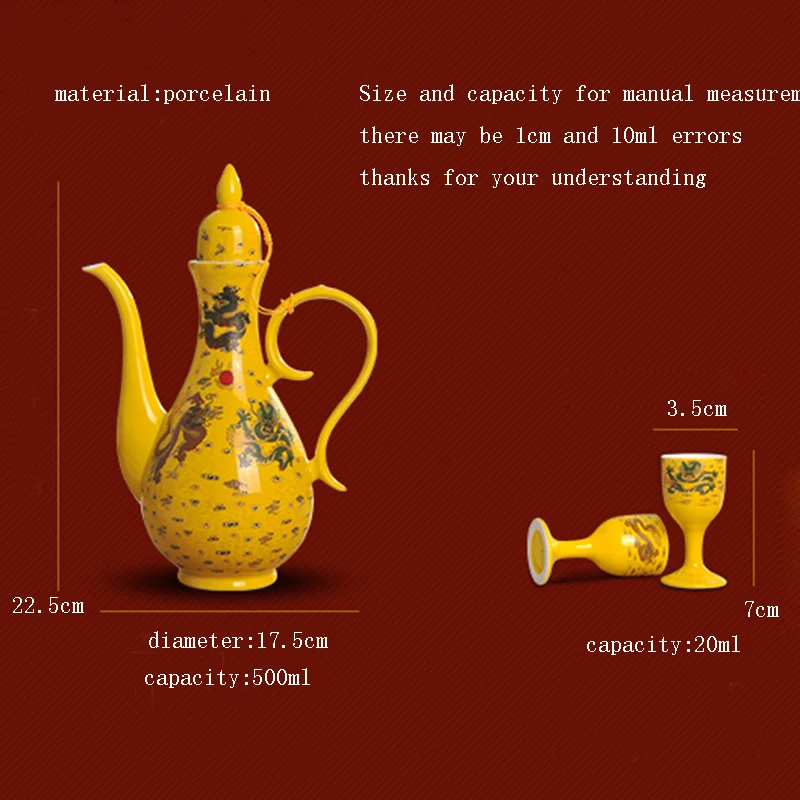 11 шт./лот Jingdezhen винтажный узор керамическая фарфоровая посуда для вина набор