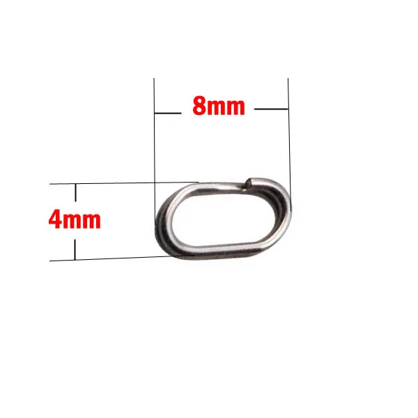 JSM 200 шт./лот круглые овальные двойные разрезные кольца из нержавеющей стали