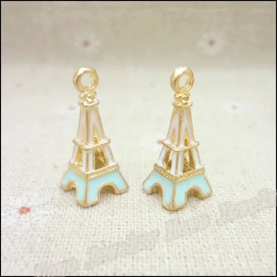 40 шт. высококачественные Подвески с Эйфелевой башней Плавающие из позолоченного