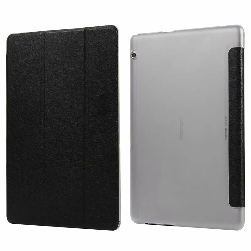 Кожаный чехол для huawei Mediapad T5 10," Прозрачный складной чехол-подставка для huawei Mediapad T5 10 чехол AGS2-W09/L09/L03/W19 - Цвет: black