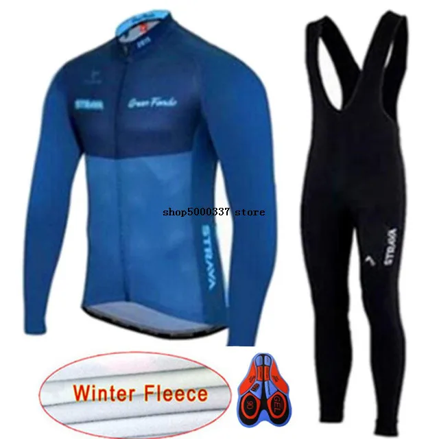 Cycling Jersey 2019 Strava Long Sleeve Winter Thermal Fleece Wear Bicycle MTB Bike clothing Maillot Ropa Ciclismo Hombre 9D GEL | Спорт и