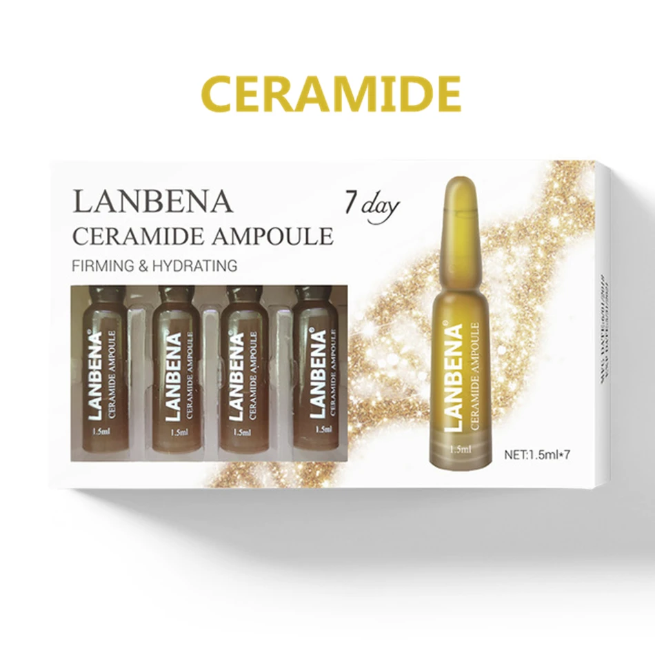 5 коробок/35 шт. LANBENA ампулы Сыворотки Гиалуроновая кислота + витамин C 24K Gold ретинол