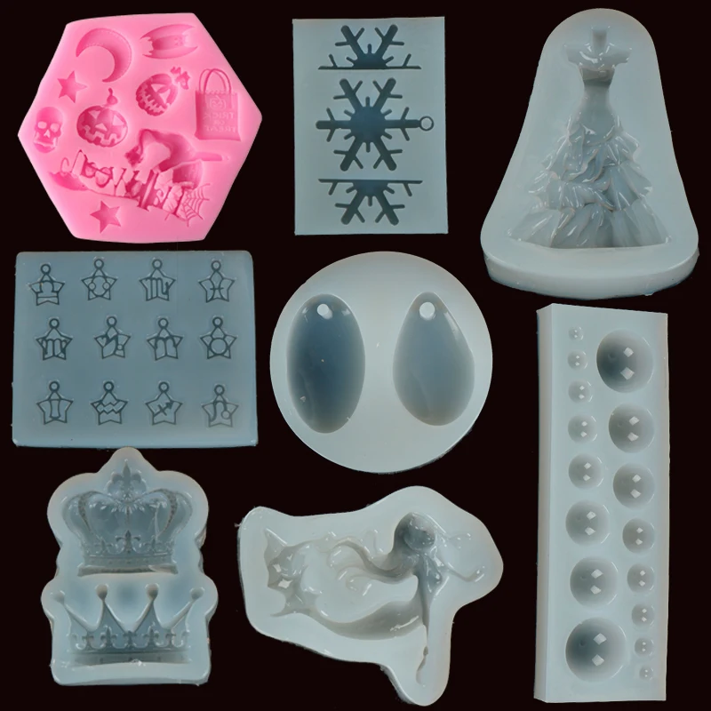

UV Resin Jewelry Liquid Silicone Mold Tear Water Drop & Round Beads Charms Molds For DIY Necklace Pendant Making Jewelry