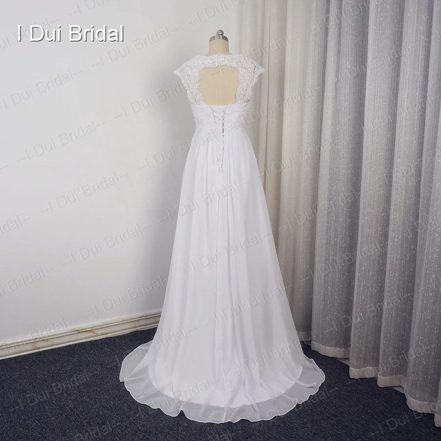 Недорогое свадебное платье Vestido de noiva шифоновое пляжное трапециевидной формы с