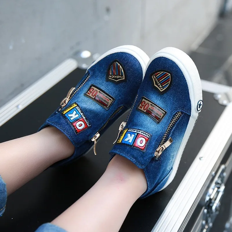 CNFSNJ BRAND 2019 new spring autumn Canvas Children's Shoes Sports Boys Girls Sneakers Brand Kids Jeans Denim Casual Flat Boots | Детская