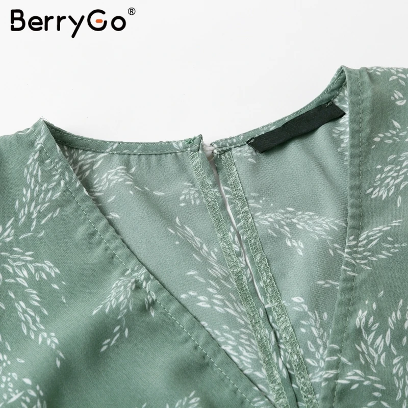 Женский пляжный комбинезон BerryGo с коротким рукавом и принтом в стиле бохо