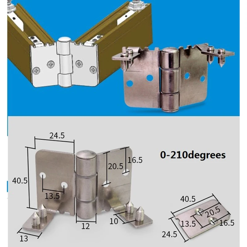 2 шт./лот шарнирная Петля из нержавеющей стали складные безрамные оконные петли для балкона подключение к