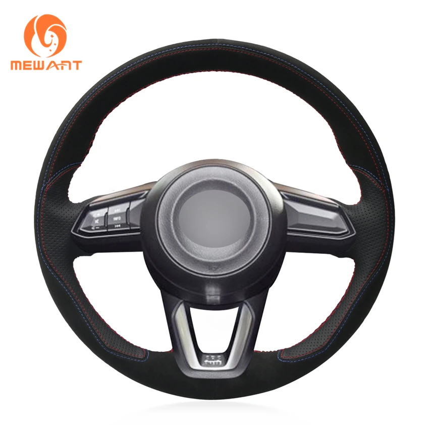 MEWANT Black Suede Steering Wheel Cover for Mazda 3 Axela 6 Atenza CX-3 2018-2019 CX-5 2017-2019 CX-9 Toyota Yaris 2019 | Автомобили и