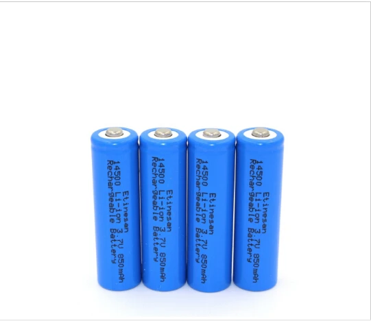 6 шт./лот Etinesan 14500 3 7 V 850mAh Защищенный Литий-ионный аккумулятор для фонарика факела