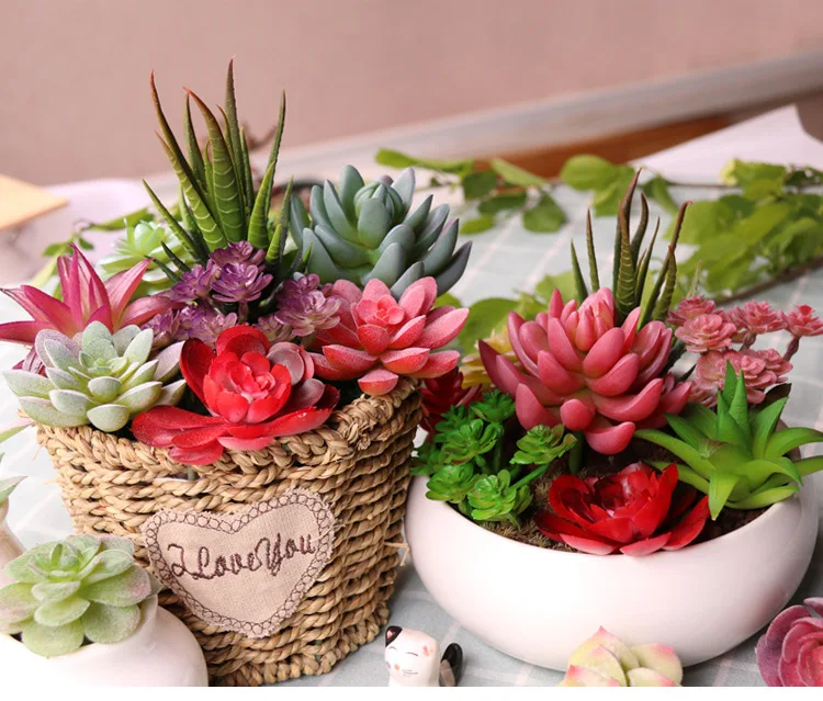 Моделирование суккулентов Искусственных Стекаются завод DIY домашнего офиса