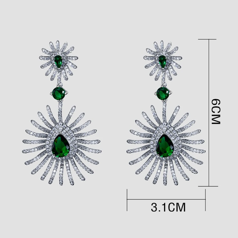 60 см большой Эффектные серьги для вечеринки модные Joyas синий/зеленый/черный/белый