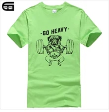 Euro Size Casual Cotton GO HARD OR GO HOME Pug Printed Men crewneck T Shirt Short Sleeve O-Neck Male Tops&Tees T421