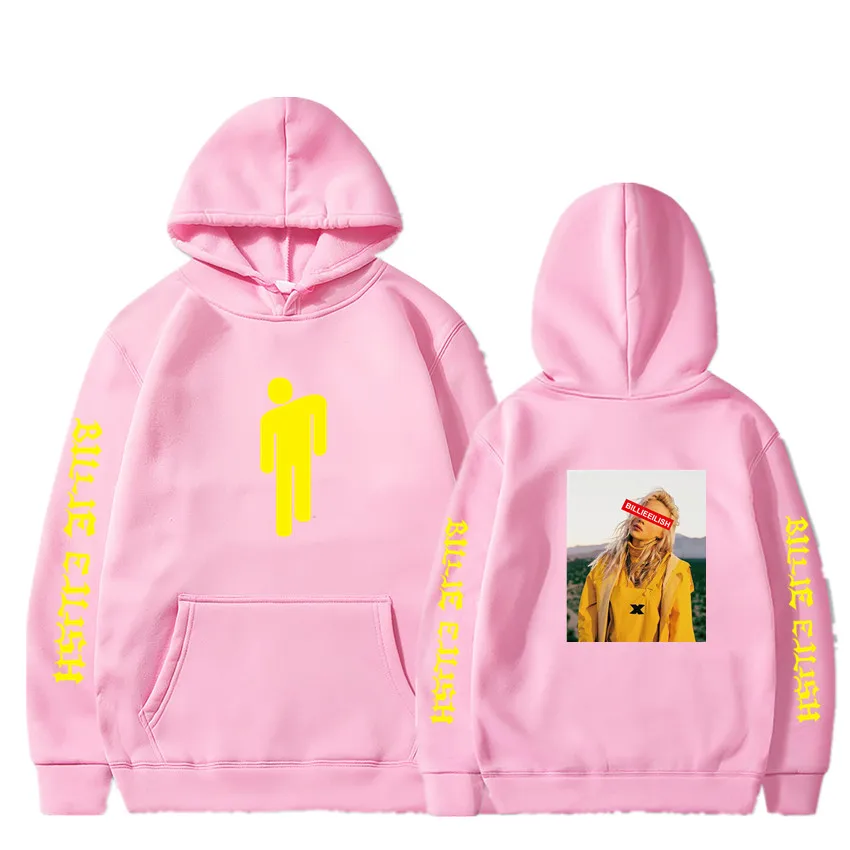 Новое поступление года; толстовка Billie Eilish с принтом для мальчиков и девочек; свитер Harajuku; повседневные толстовки; Лидер продаж; толстовки Kpop; 3XL - Цвет: Pink017018019